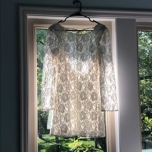 White Lace Tie Back Dress